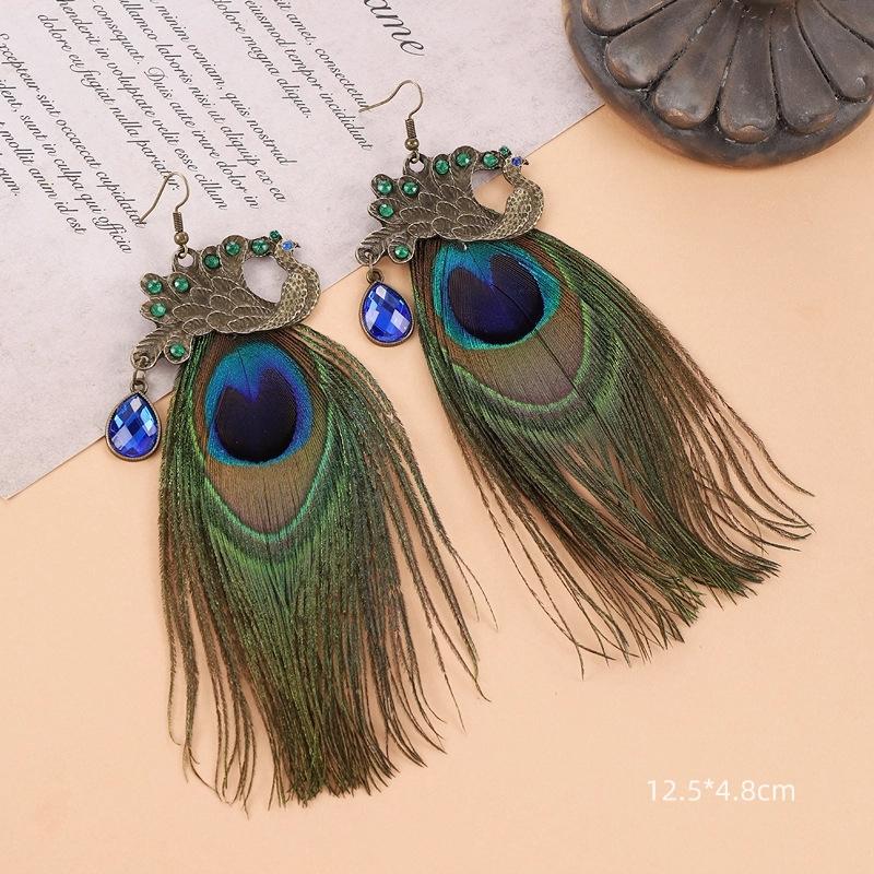 Unique Exaggerate Feather Earrings Creative Feathers Long Earrings Trendy Boho Big Earrings Women Statement Jewelry Wholesale
