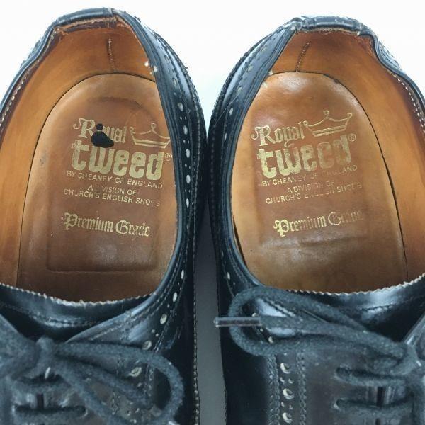 Royal Tweed by Cheaney Made in England Vintage Wingtip Shoes Black Size 9.5 / 28.0cm Men's(USED)
