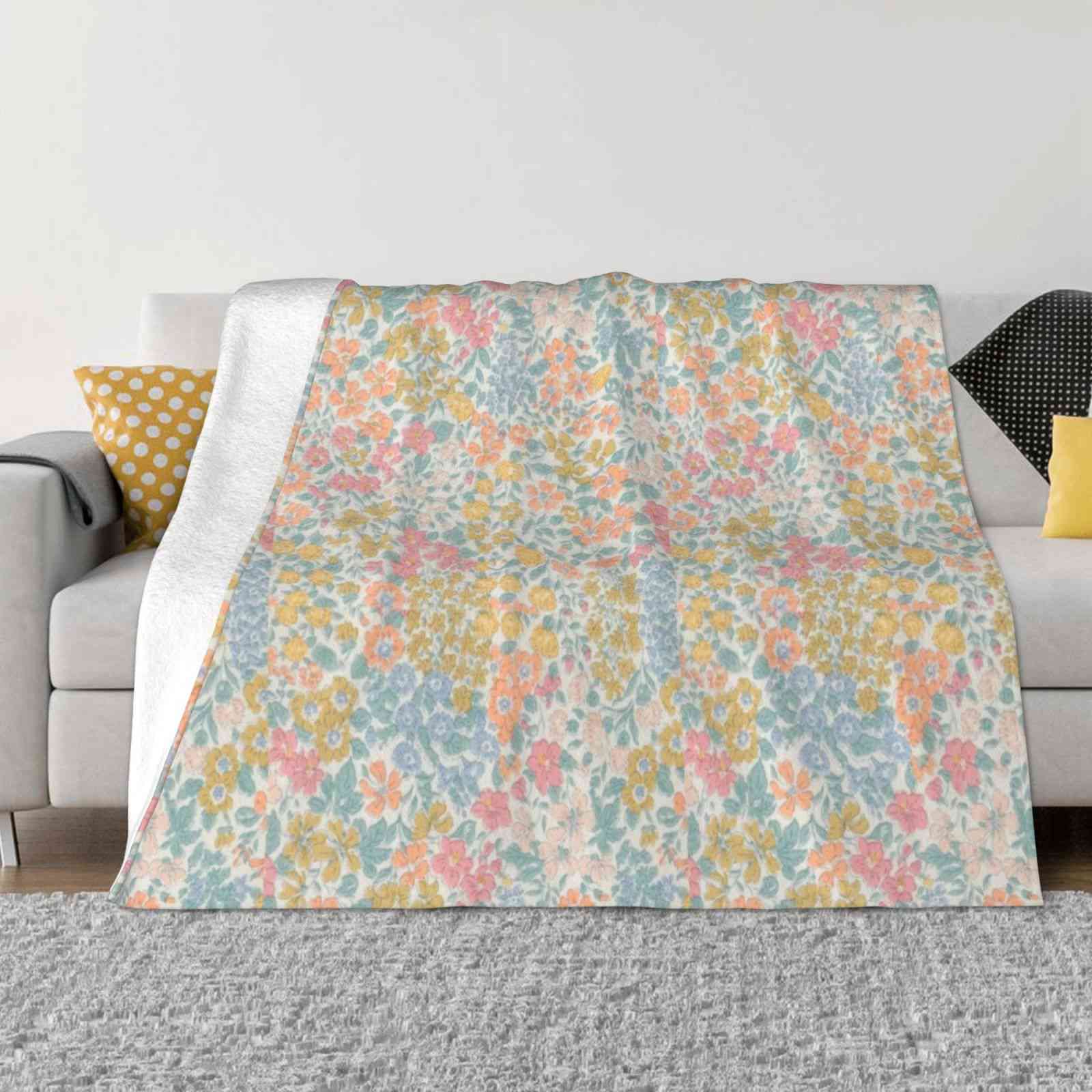 Multicolor Liberty-Betsy Low Price New Print Novelty Fashion Soft Warm Blanket Pink Petal Floral Liberty Turquoise Aqua Small 30x40in