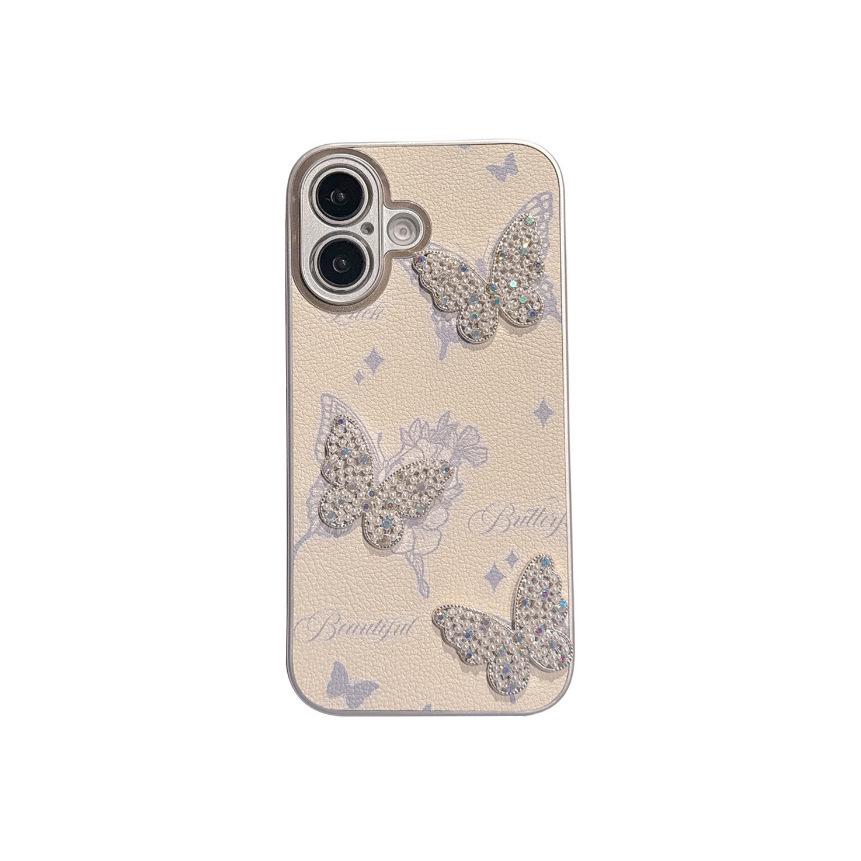 Luxury Rhinestone Butterfly iPhone 17 Air & 16 Pro Max Clear Case