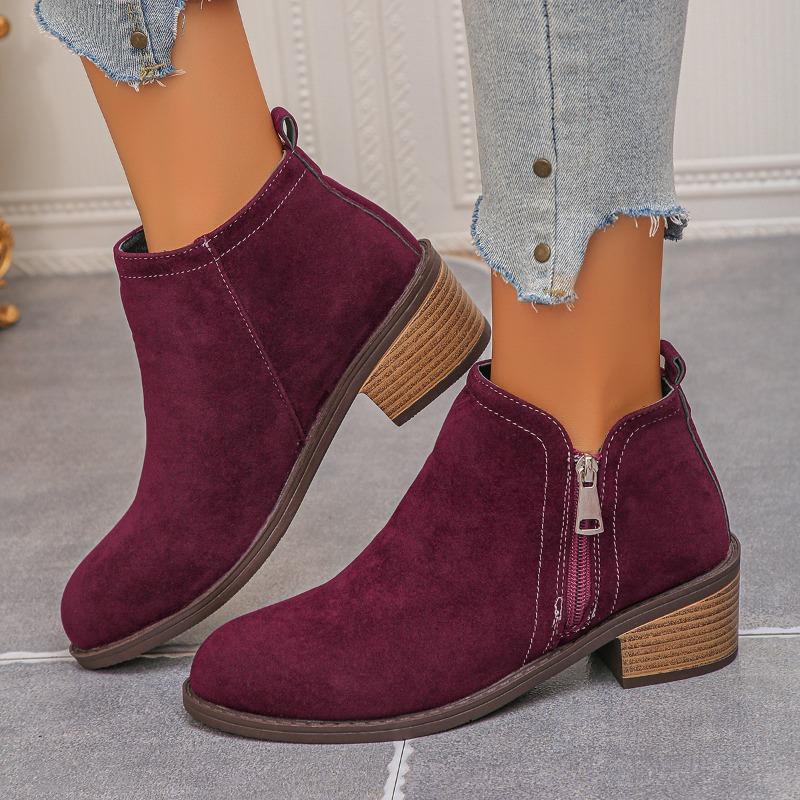 Fashion Mid Heels Women Ankle Boots 2025 Autumn Classical Shoes for Woman Fashion Chunky New Trends Shoes Snow Chelsea Boots De Mujer