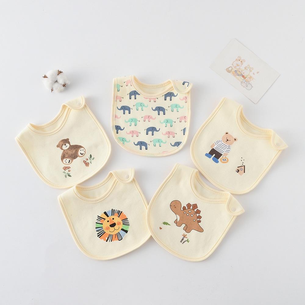 Korean-Style Cartoon Cotton Baby Bib – Waterproof, A-Class Saliva Towel