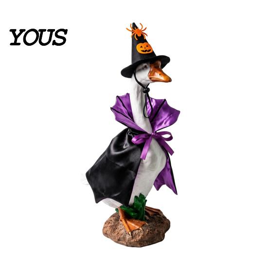 Halloween Goose Outfit 1 Set Outfit, Lawn Festive Clothes with Pumpkin Spider Pointed Costume for Yard Display Hat, Porch 23 Inch Statue Outdoor