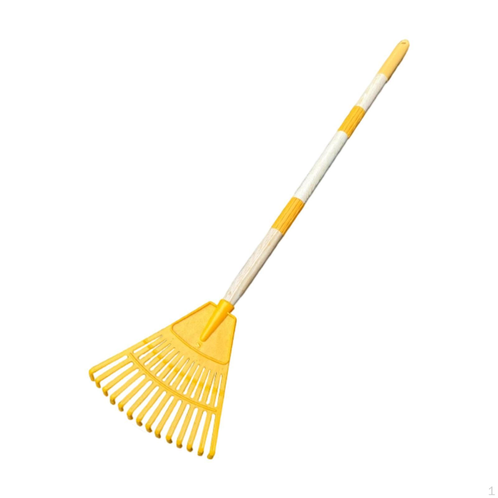 

14 Garden Rake Steel Tool with Wood Handle for Kids Yard жёлтый