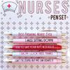 5 Pieces Nurse Pens Work Funny Black Ink Ballpoint Nursing Pens for Nurse Doctor Teachers Students Women Men Gifts