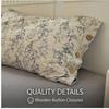 Pure Cotton Four-piece Set - Retro Floral Buttoned Bed Sheets and Pillowcases Set