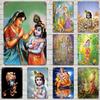 Shri Krishna Vintage Metal Tin Signs Posters Decor Retro Metal Plaque Wall Art Decor for Garage Bar