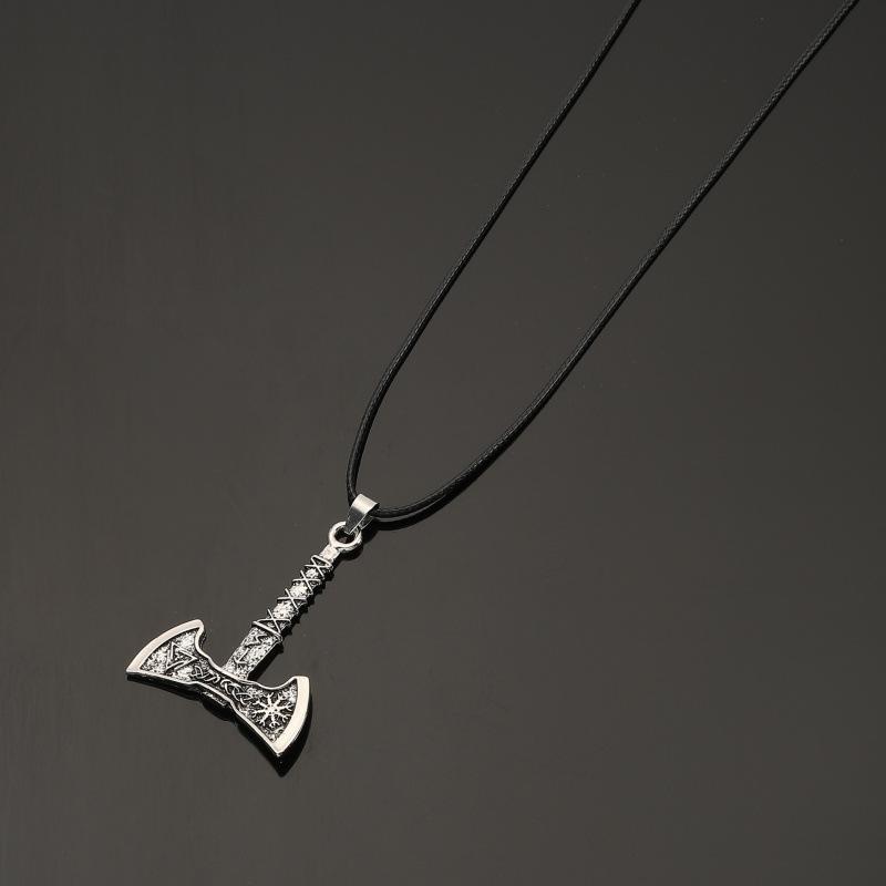Viking Rune Axe Pendant Necklace Retro Norse Style Party Accessory