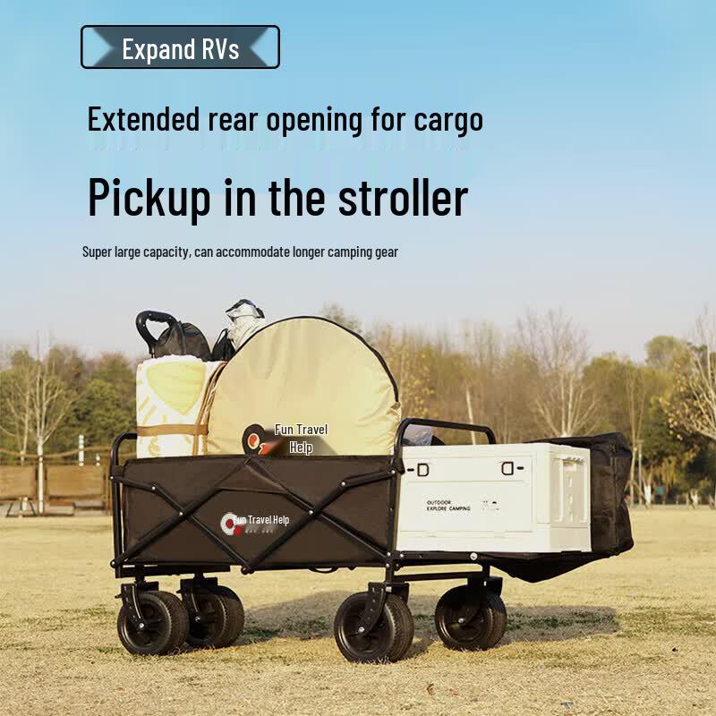 Quyoubang Tank Wheel Heavy-Duty Folding Camping Cart