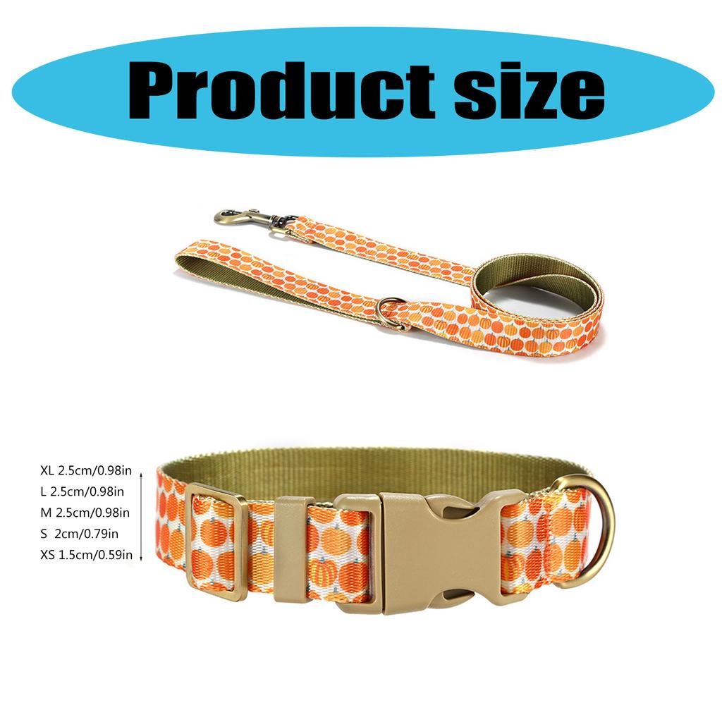 Dog Collar Lovely Pumpkin Leash for Large Medium Dogs Harnesses Strong Harvest Theme Leash Long Belt Halloween Theme
