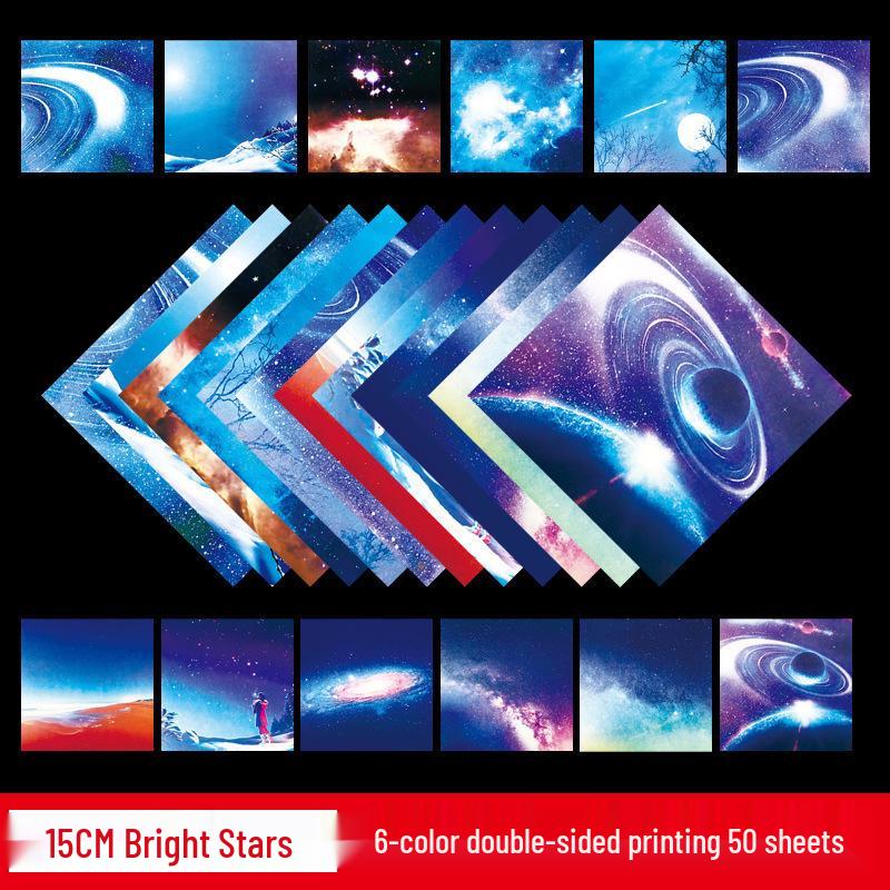 Starry Sky Origami Constellation Paper: Double-Sided Square Craft Sheets for Children's Colorful Projects
