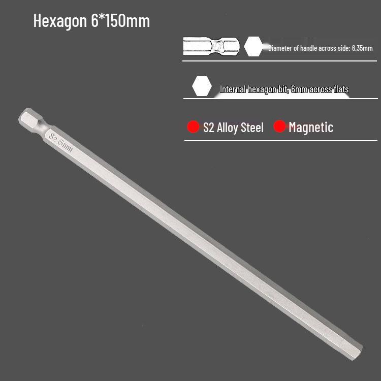 S2 Air Impact Hex Socket Bit Set, Pneumatic & Electric Screwdriver, 1/4 Strong Magnetic