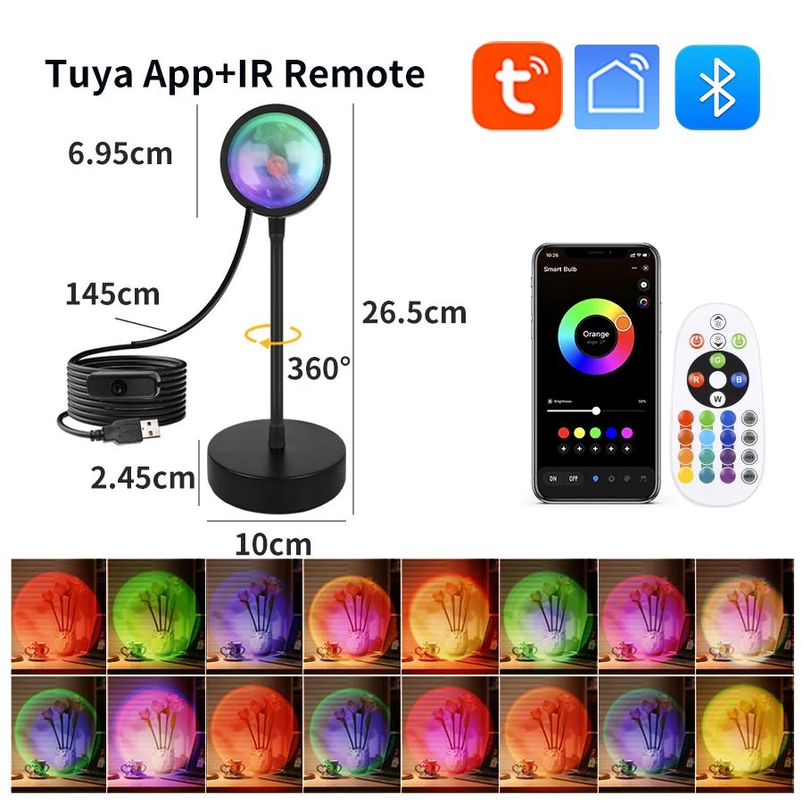 

Розумна лампа заходу сонця Tuya USB Проєктор заходу сонця RGB Smart Life APP Пульт дистанційного керування Для кімнати Фотографії Фон Декор Освітлення