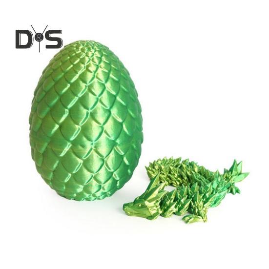 

3D-печатная игрушка-драконье яйцо с подвижными суставами, шарнирная фигурка дракона, модель игрушки, настольное украшение для детей и взрослых, коллекция подарков зелёный