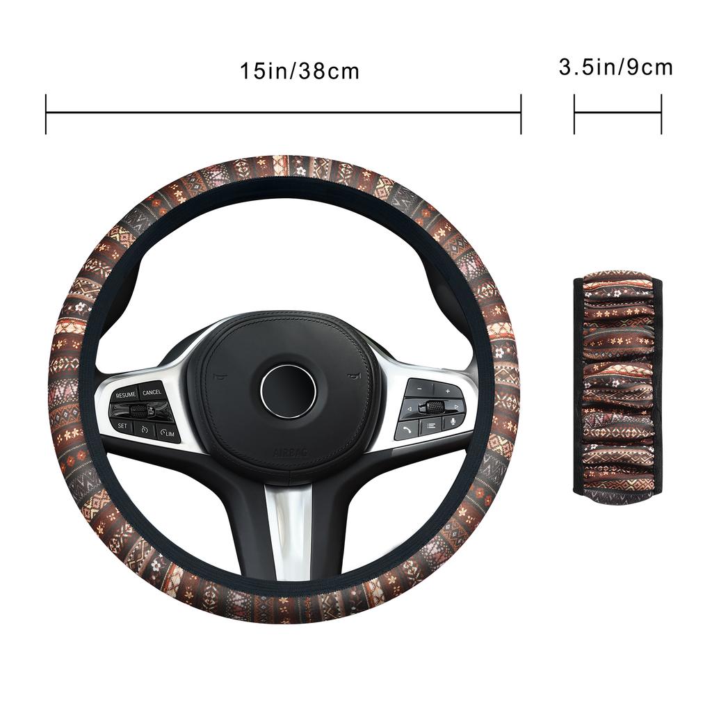 Car steering wheel cover breathable non-slip no inner ring elastic ultra-thin elastic national windmill handle cover
