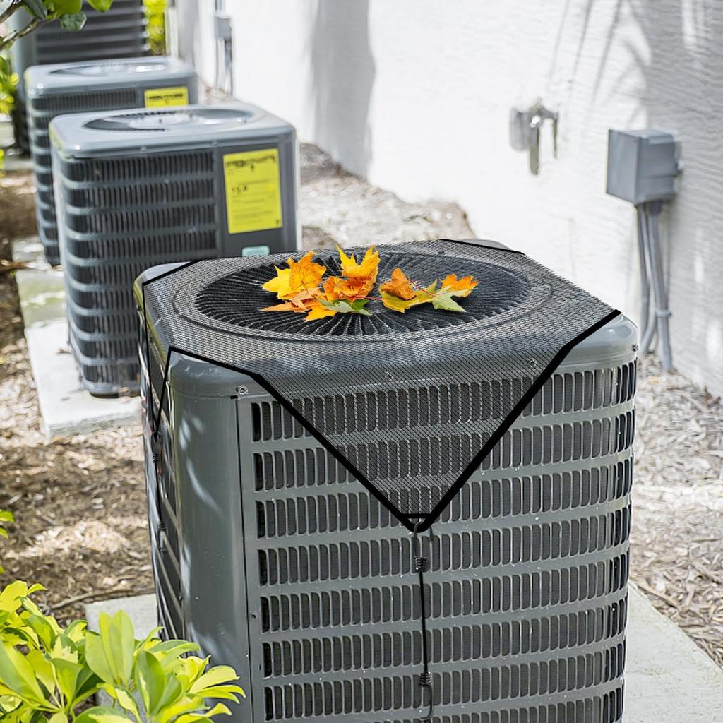 28"x28" Air Conditioner Cover AC Unit Top Mesh Cover for Outside Unit with Bungee Cords, Leaf Guard Mesh Air Conditioner Cover