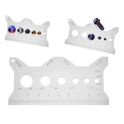 Screw Measuring Ruler with Thread Recognizer Lightweight Compact Bolt Length Checker Stainless