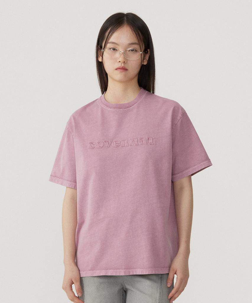 COVERNAT WOMAN Oversized Pigment Copper Logo T-Shirt Magenta