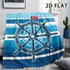 1Pc 2D FLAT Red Stripe Marine Print Flannel Blanket,High quality Comfortable for All Seasons,Home Decor,Warmth and Comfort,Perfect for Christmas Gifts
