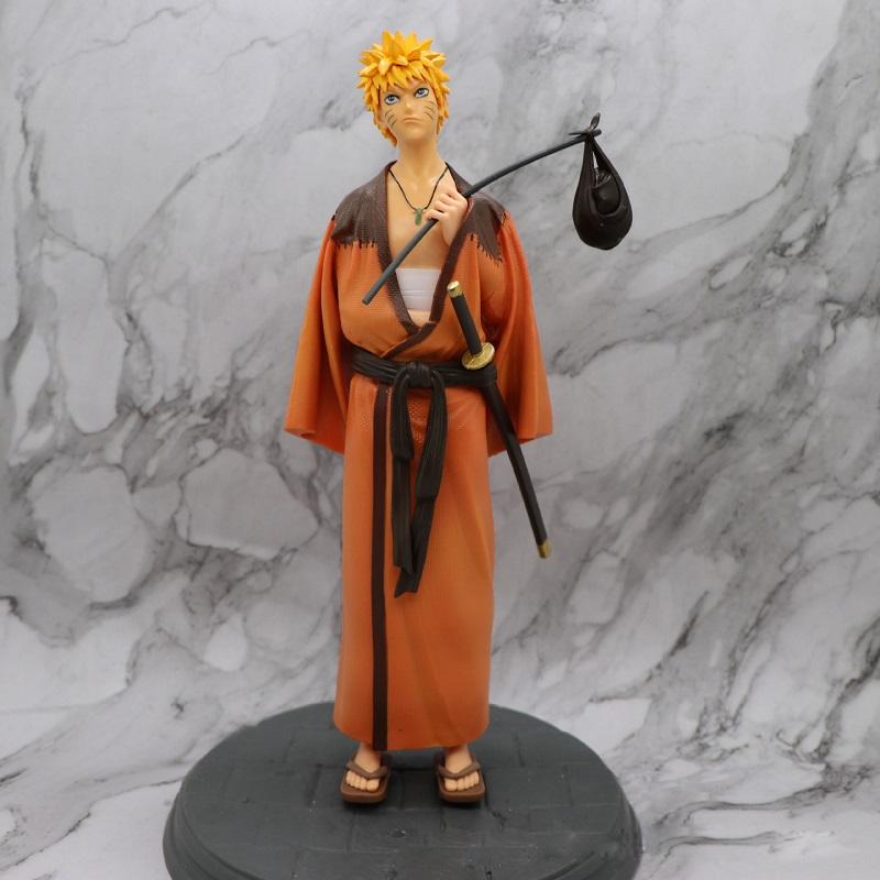 Limit  Anime Figure Uzumaki Naruto Uchiha Sasuke Action Figures With base Kimono style PVC Model Doll Toys