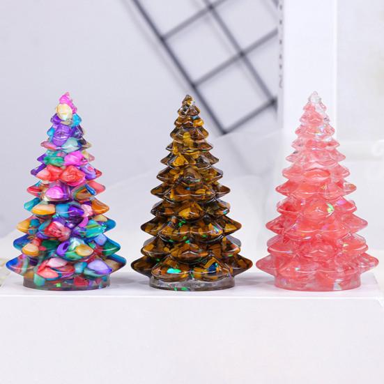 Faux Crystal Christmas Tree Figurine Mini Artificial Crystal Tree Tabletop Ornament for Winter Holiday Home Decor