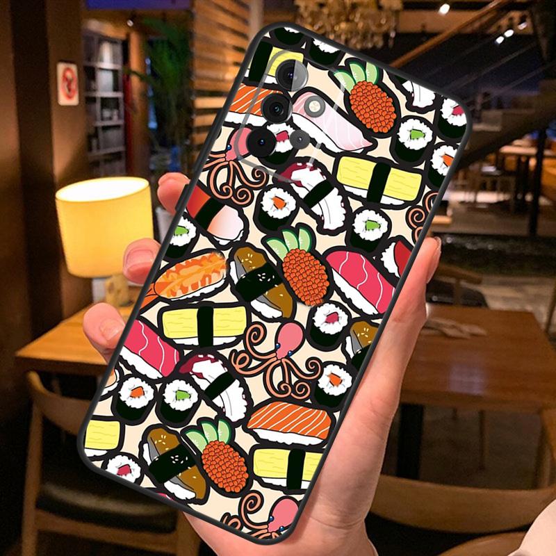 Sushi Food Case For Samsung A12 A22 A32 A42 A52 A72 A14 A24 A34 A54 A50 A51 A71 A13 A33 A53 Cover Shell