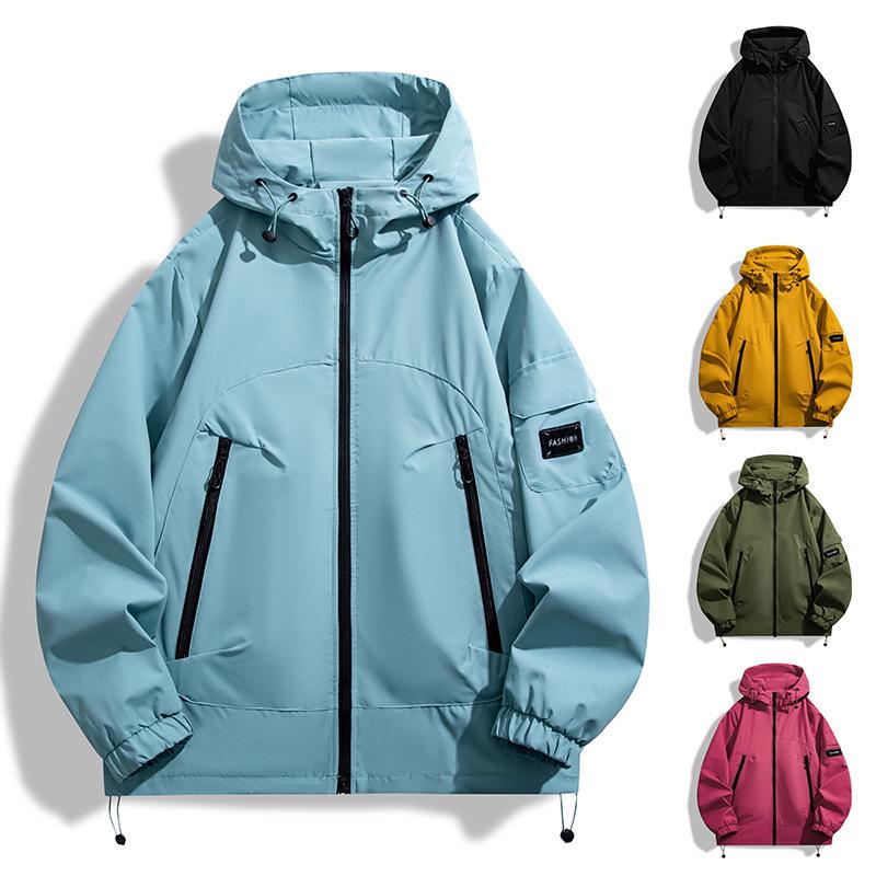 2025 Spring/Autumn Trendy Windproof & Waterproof Hooded Workwear Jacket for Mountaineering