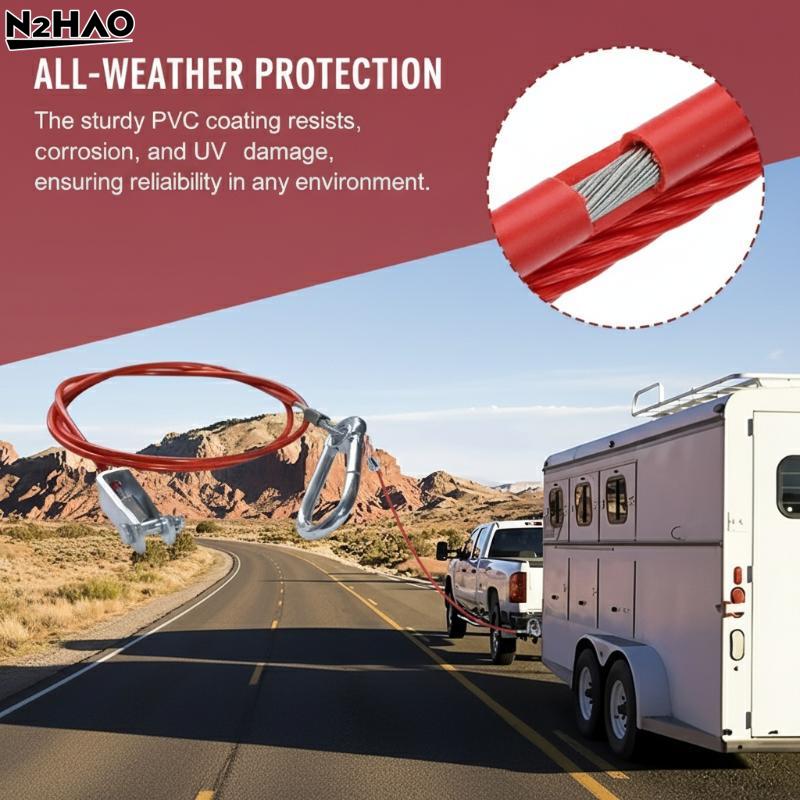 Efficient 1Pcs Trailer Breakaway Safety Cable Clevis End Easy Connection for Towing