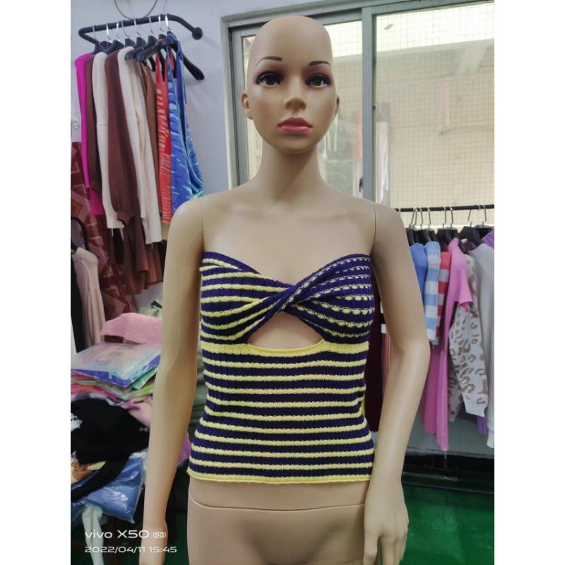 

Весенние и летние женские свитера, трикотажные топы с бретельками и жилеты без бретелек XXXL жёлтый/королевский синий