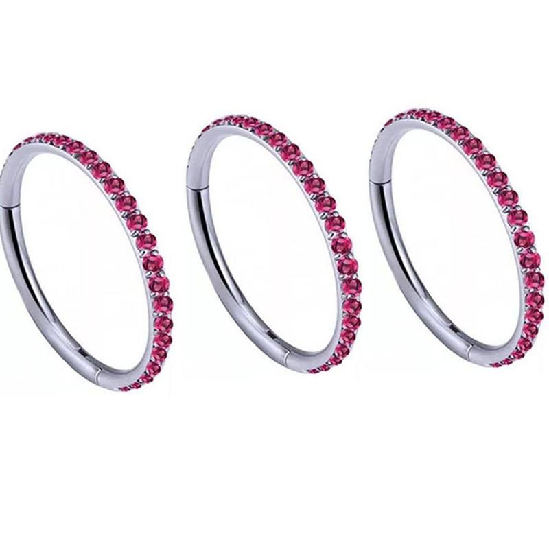 Titanium Rhinestone Nose Ring/Earring (6-12mm)