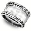 Huitan Women/Men Wide Rings Twist Band Smooth Metal Couple Accessories Hip Hop Punk Female Male Antique Zircon Drop Shipping