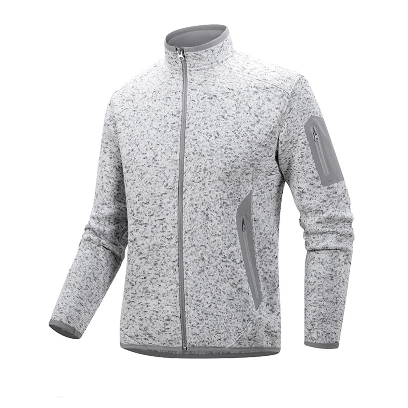 

Men s Solid Color Turtleneck Zipper Jacket Outdoor Couple Casual Sports Long Sleeve Coat XL