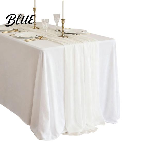 Soft Table Runner Sheer Flowing Runner Chiffon Wedding Elegant Solid Color High Quality