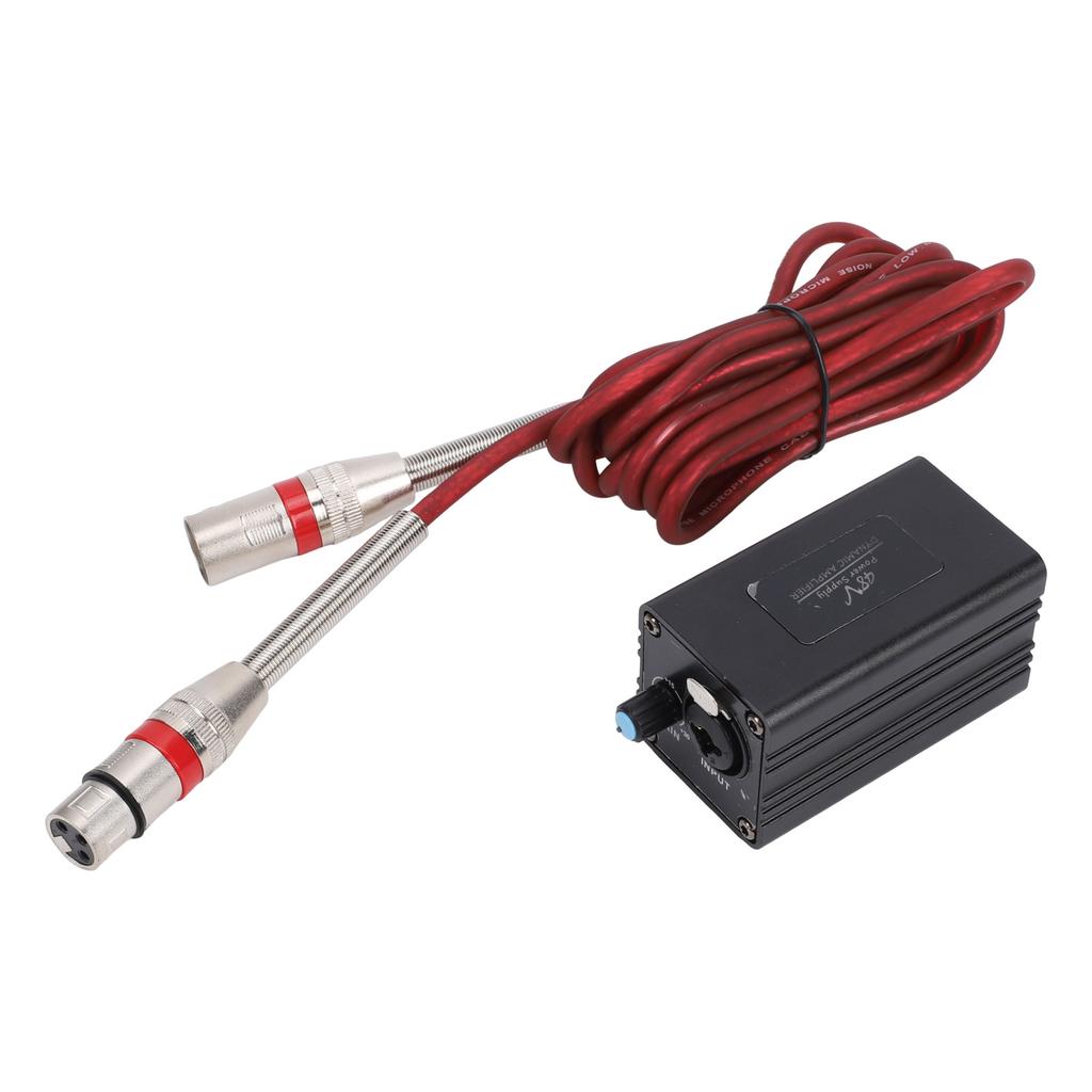 Microphone Amplifier 48V Phantom Power 0 28dB Gain XLR 6.35mm Jack Sound Interface for Camera Mixer Sound Card