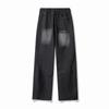 2025 Spring Men Denim Pants Men Jeans Wide Leg Pants Loose Straight Baggy Men Jeans Hip Hop Streetwear Skateboard Denim Trousers