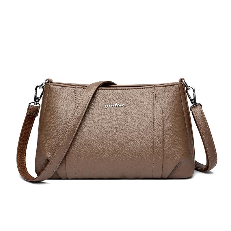 Geantă pătrată mică din piele moale, Geantă de damă la modă, simplă și cu capacitate mare, Geantă mică crossbody de umăr