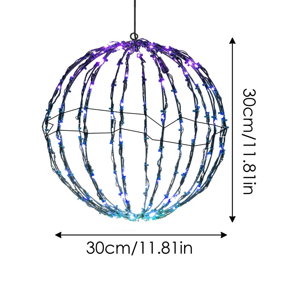 Kugel Beleuchtetes Display Weihnachtsdekoration Leuchtkugel LED-Beleuchtung Rahmen Große Kugel Lichter Lichterkette Für Veranda Terrassendekor