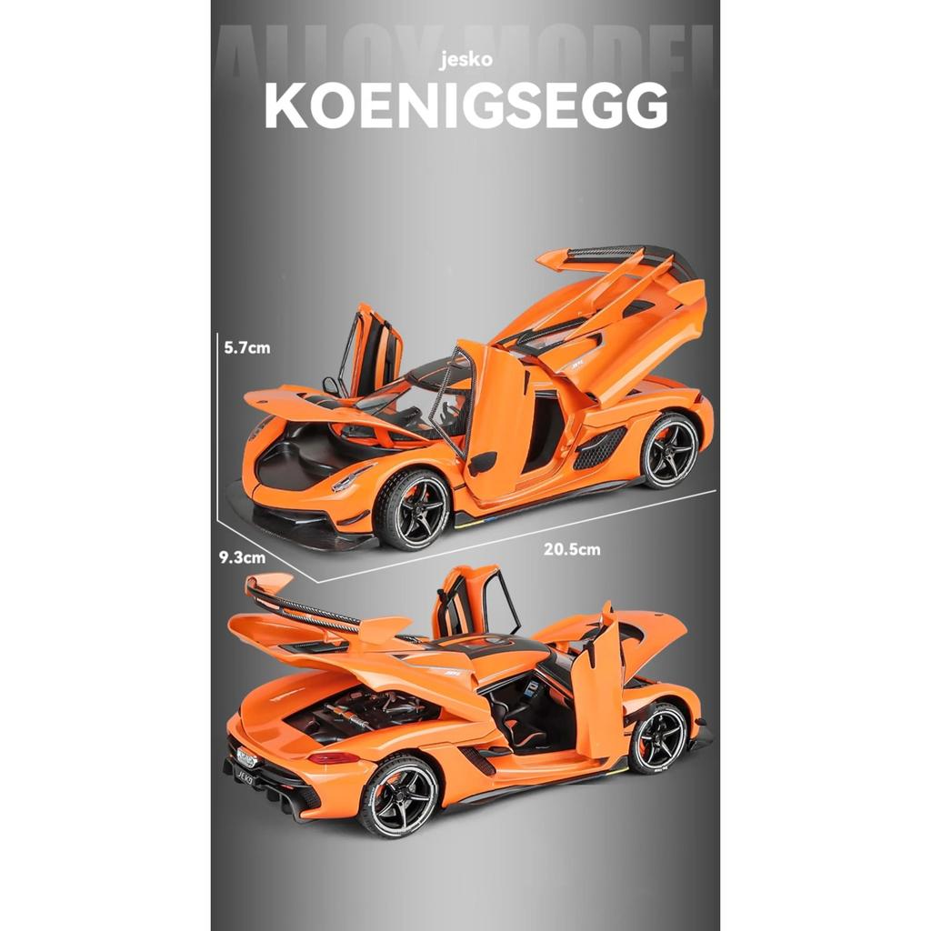 1/24 Koenigsegg Jesko Supercar Κράμα Die Cast Μοντέλο Παιχνιδιού Αυτοκινήτου Ήχος και Φως Pull Back Παιδικό Παιχνίδι Συλλεκτικά Δώρο Γενεθλίων