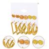Yousheng 6 Pairs Women Hoop Earrings Simple Geometric C-shaped Twisted Faux Pearl Assorted Earrings Fashion Accessories Gift