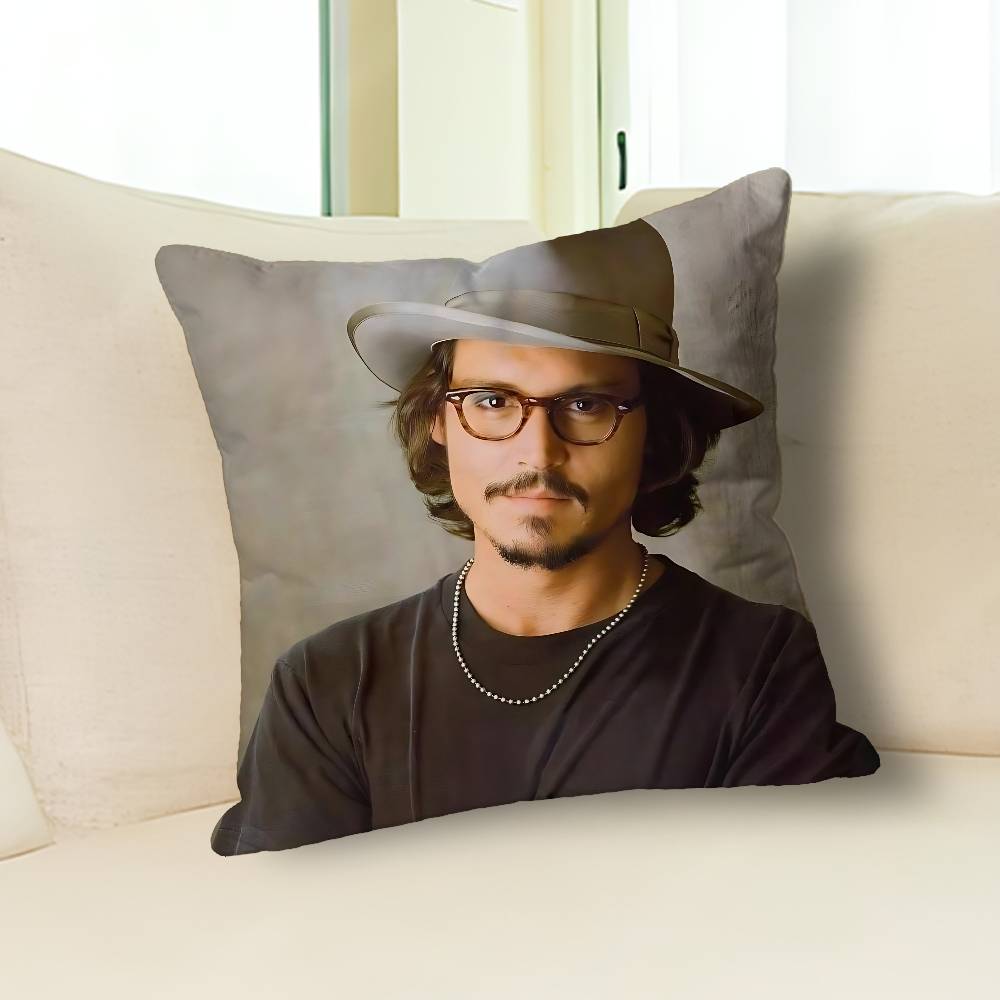 Actor J-Johnny D-Depp Pillow Cases for Bedroom Living Room Sofa Home Decor Polyester Cushion Cover with Zipper