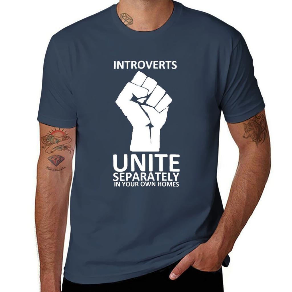 Introverts Unite (White On Dark) Tshirt Running Perforunisexce Short Sleeve Tee