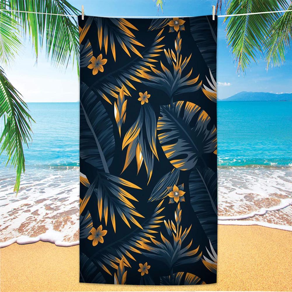 Microfiber Green Floral Sand Free Beach Towels Quick-Dry Palm Leaves Mandala Summer Swimming Pool Bath Towel for Adult Travel