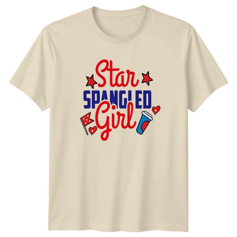 Star Spangled Girl Fourth Of July Patriotism Graphic Unisex TShirt Unisex Unisex Tee