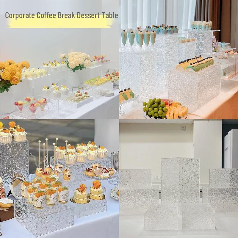 Acrylic Water Ripple Stone Pattern Dessert Display Stand