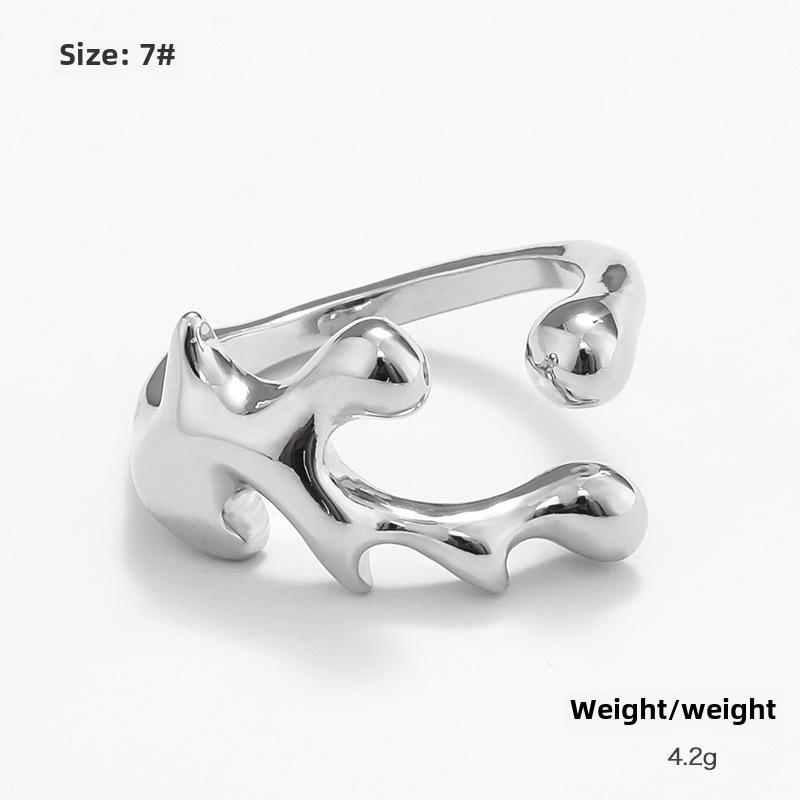 Kenjie INS Irregular Alloy Personality Ring for Women - European and American Open Design, Autumn/Winter Collection.