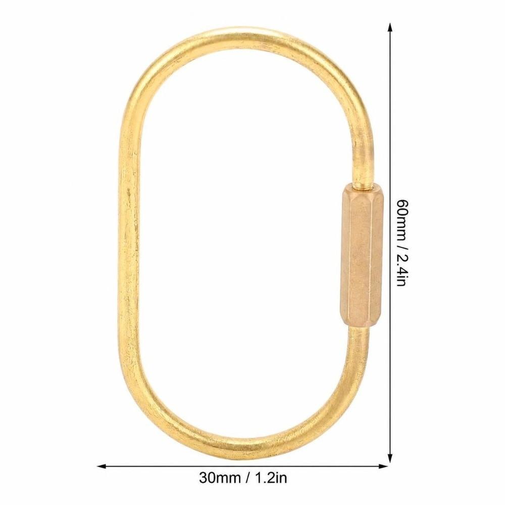 6 Pack Oval Key Ring Holder Brass Carabiner Key Organizer Screw Lock Keychain  Everyday Carry