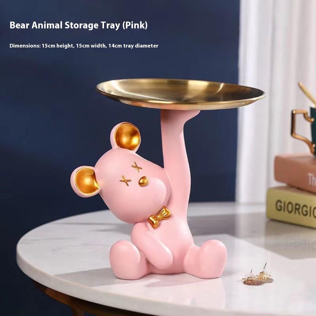 Entrance Key Storage Tray Ornament Living Room Office Desktop Light Luxury Home Honey Bear Tray