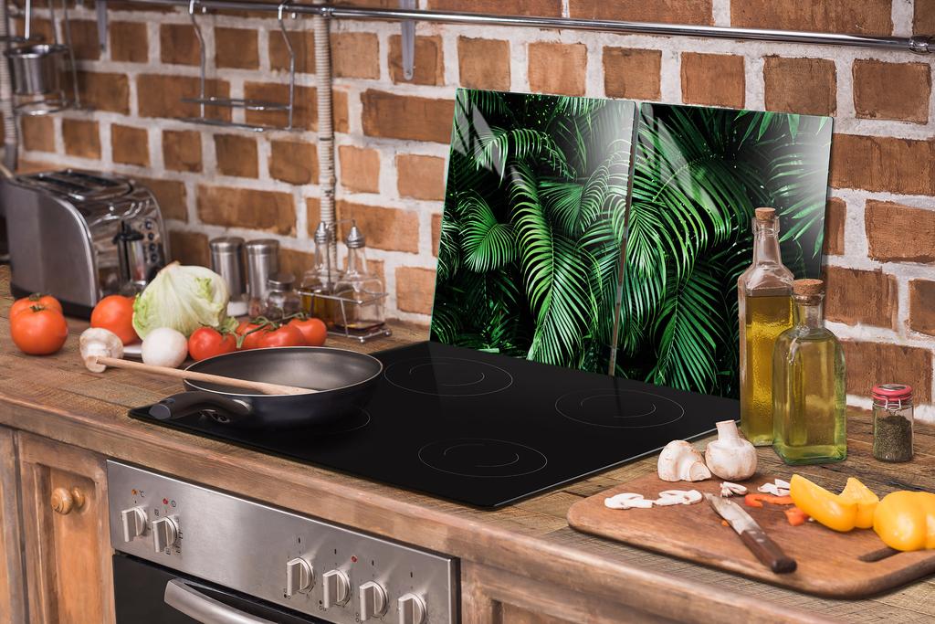 Glass protective plate for stove 2x45x52 Leaf