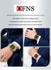 OFNS Men's Quartz Watch - Barrel-Shaped Steel, Silicone Strap, Waterproof, Luminous, Double Calendar, Trendy Casual Design