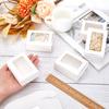 30pcs Paper Candy Boxes Bakery Box with PVC Clear Window for Party Wedding Baby Shower Rectangle White 8.7x6.2x3cm
